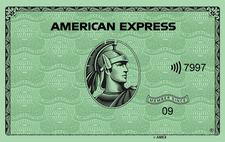 Cartão PVC American Express Green