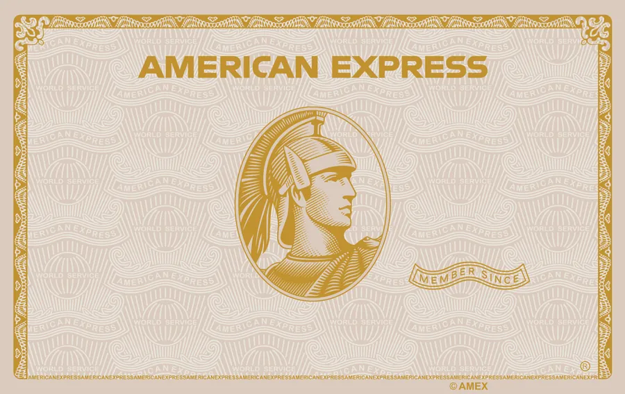 Cartão PVC American Express Branco e Dourado
