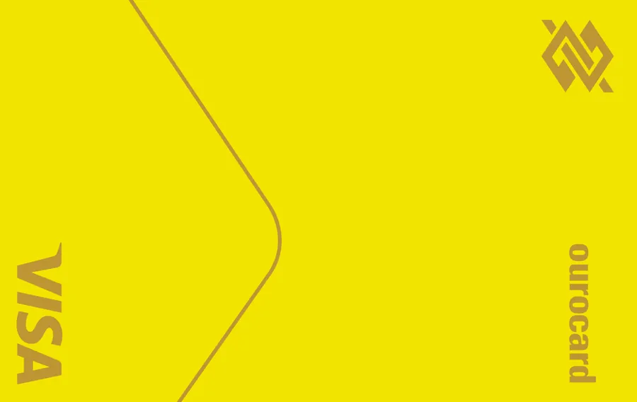 Cartão PVC Ourocard Visa Amarelo Dourado