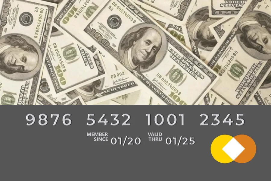 Adesivo para cartão Dólar e Cartão Cinza