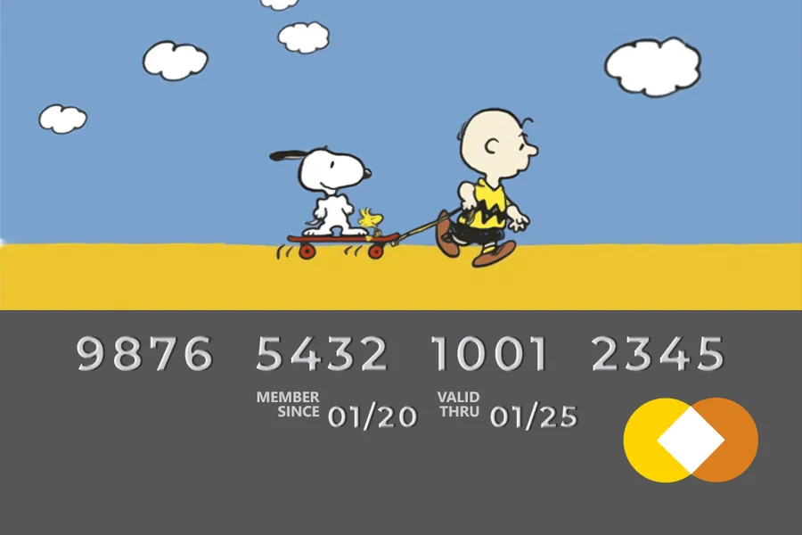 Adesivo para cartão Snoopy Azul Retrô