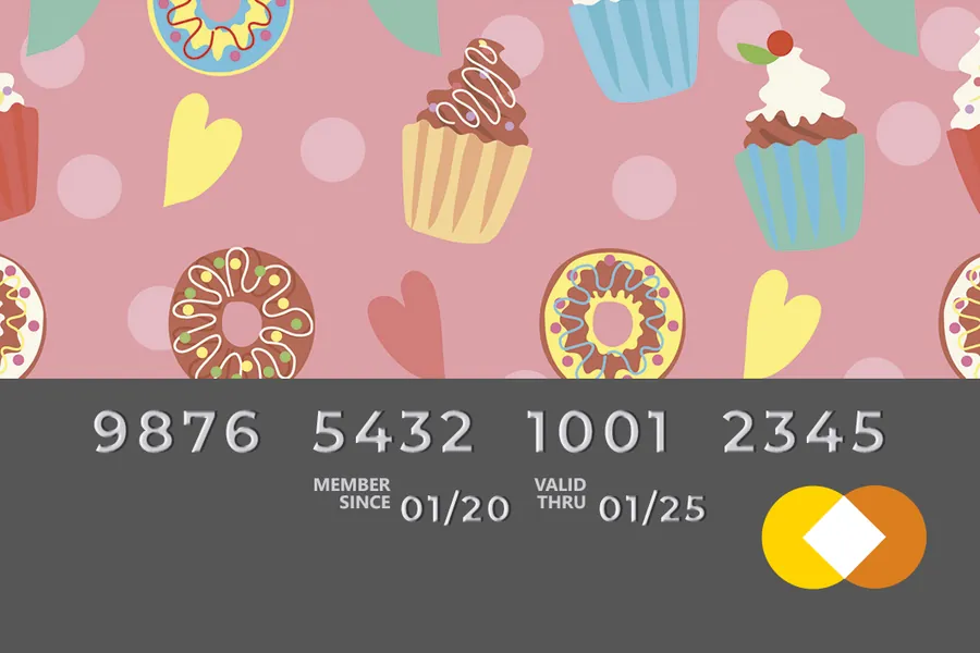 Adesivo para cartão Doces Rosa e Cinza