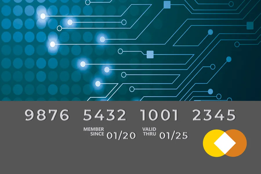 Adesivo para cartão Cartão Tech Azul Cinza