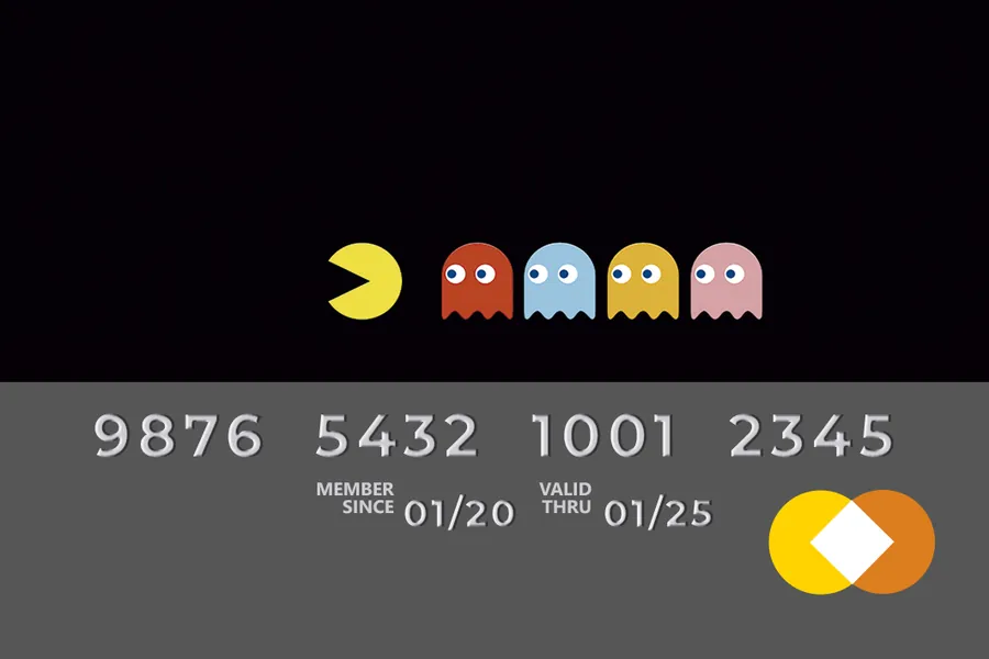 Adesivo para cartão Pac-Man e Fantasmas Retrô