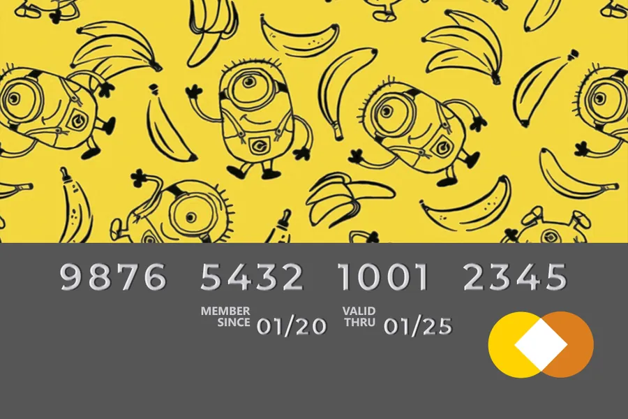 Adesivo para cartão Minions Amarelo com Bananas