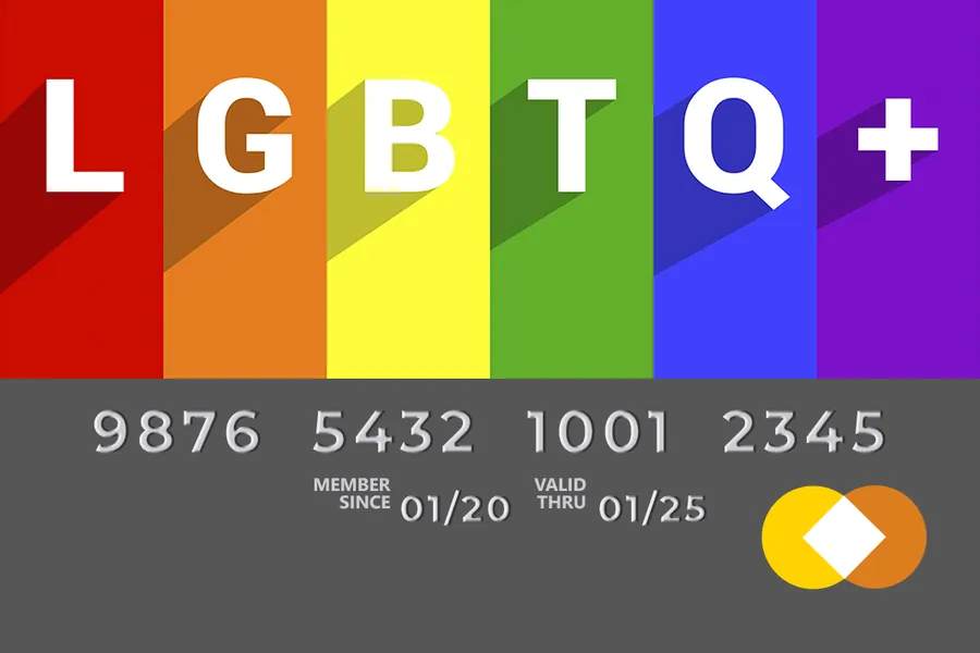 Adesivo para cartão LGBTQ+ Arco-íris Colorido