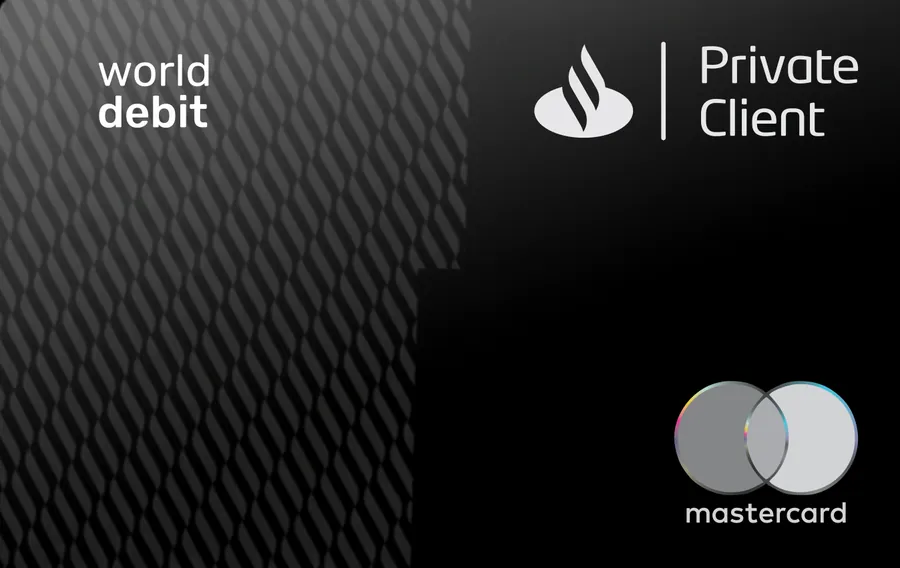 Cartão PVC Santander Private Client World Debit