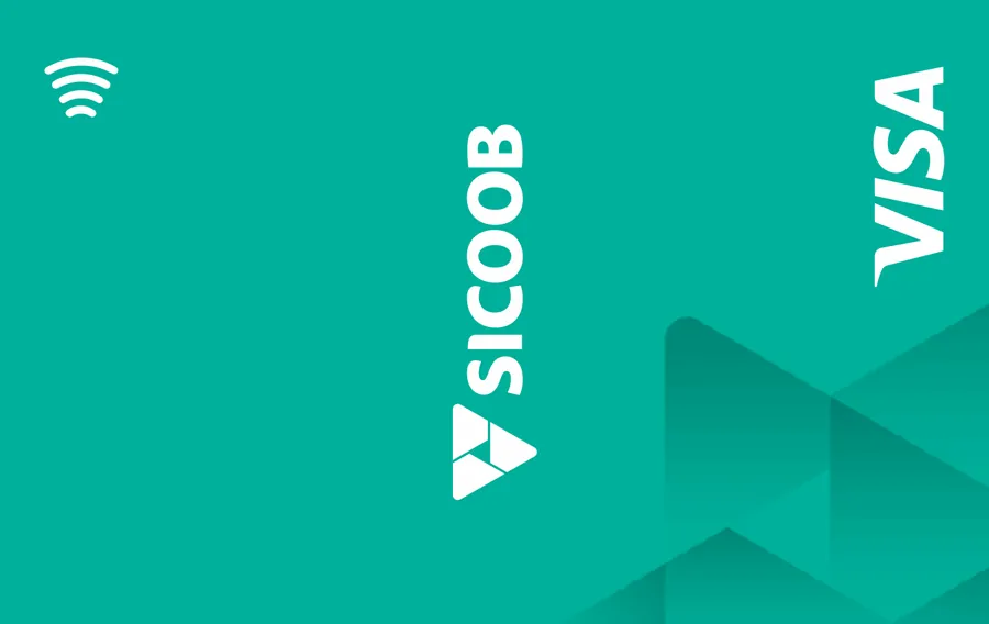 Cartão PVC Sicoob Visa Verde-Água