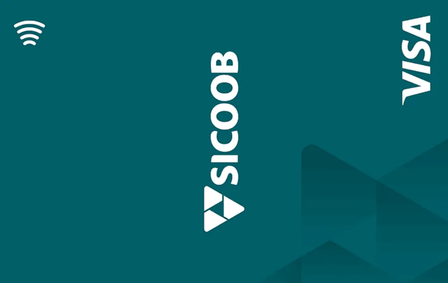 Cartão PVC Sicoob Visa Azul-Petróleo