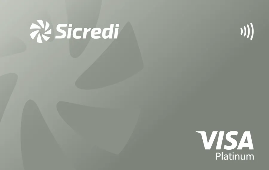 Cartão PVC Sicredi Visa Platinum Cinza