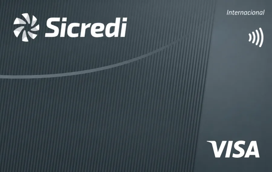 Cartão PVC Sicredi Visa Internacional Grafite
