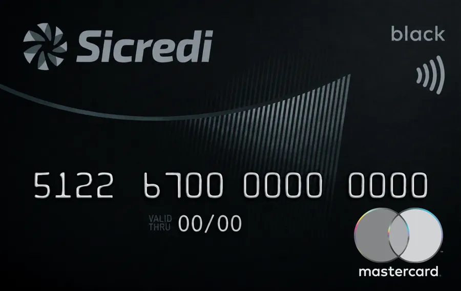 Cartão PVC Sicredi Black Onda Mastercard Numerado
