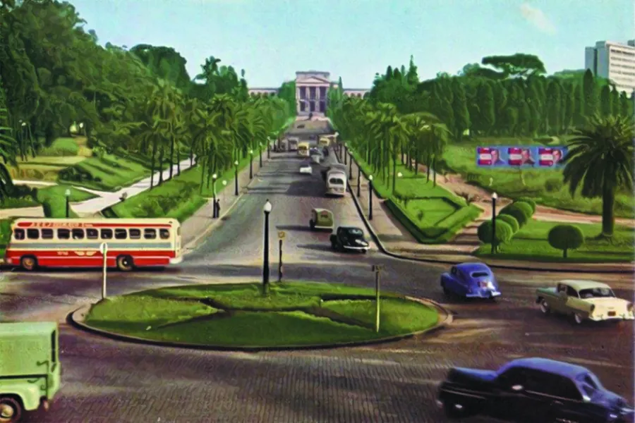 Adesivo para cartão Avenida Arborizada Retrô