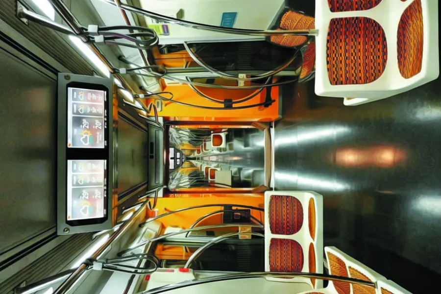 Adesivo para cartão Interior de Trem Laranja