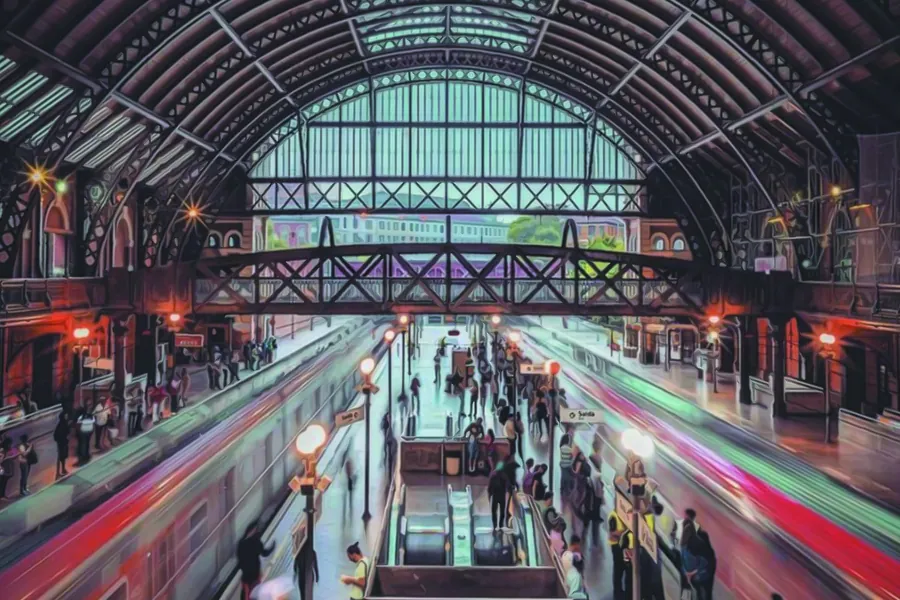 Adesivo para cartão Estação Urbana Colorida