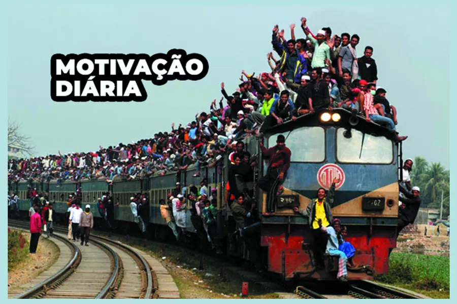 Adesivo para cartão Trem Lotado Motivação Diária