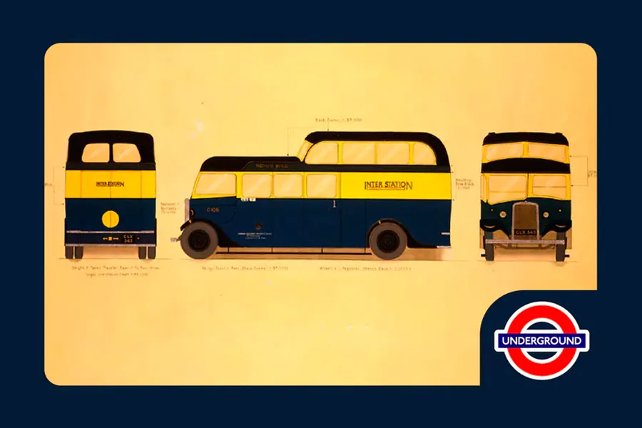 Adesivo para cartão Ônibus Underground Amarelo e Azul